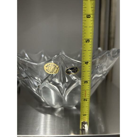 Vintage Bohemia Crystal Bowl Glass 12 Point Serving Dish Czech Republic 24% PbO - Picture 15 of 15
